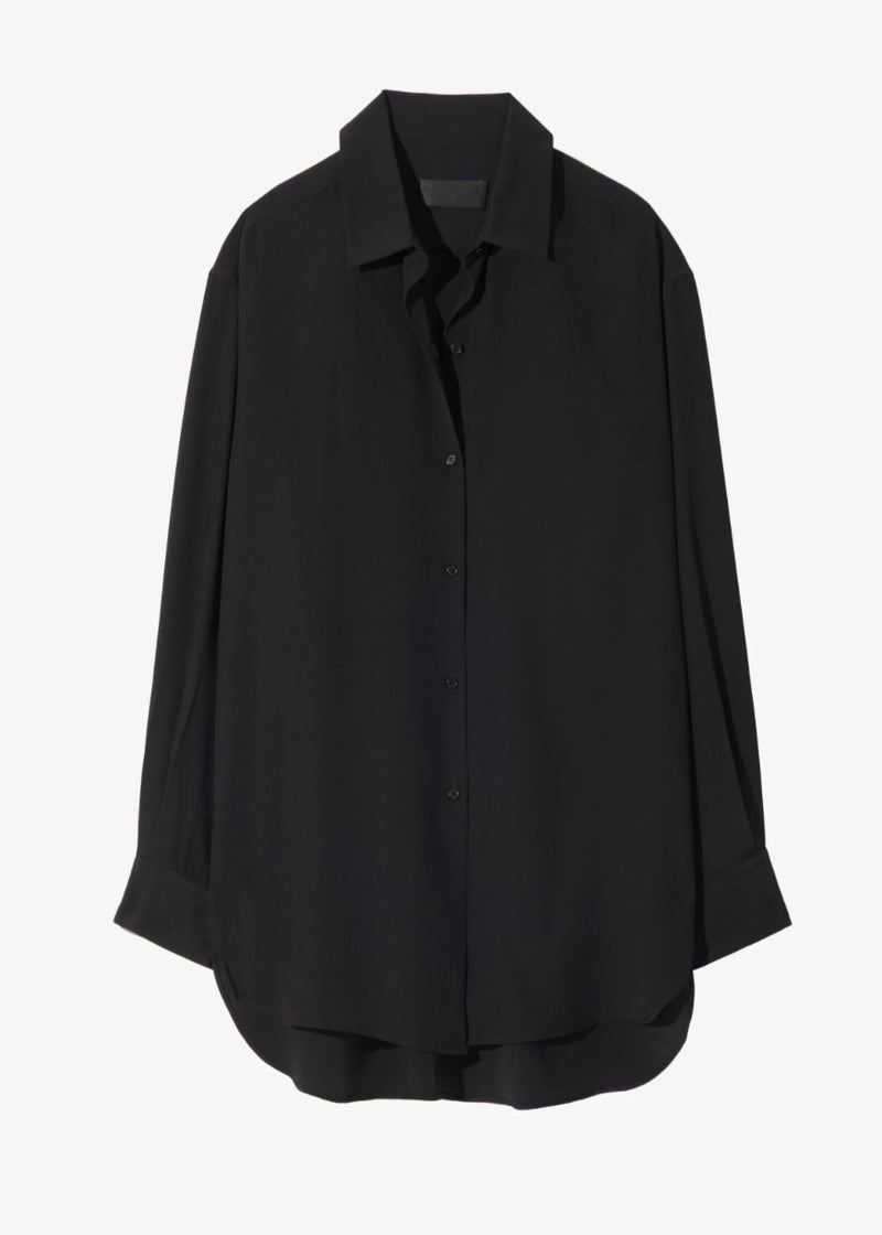 Nili Lotan Julien Silk Shirt Black