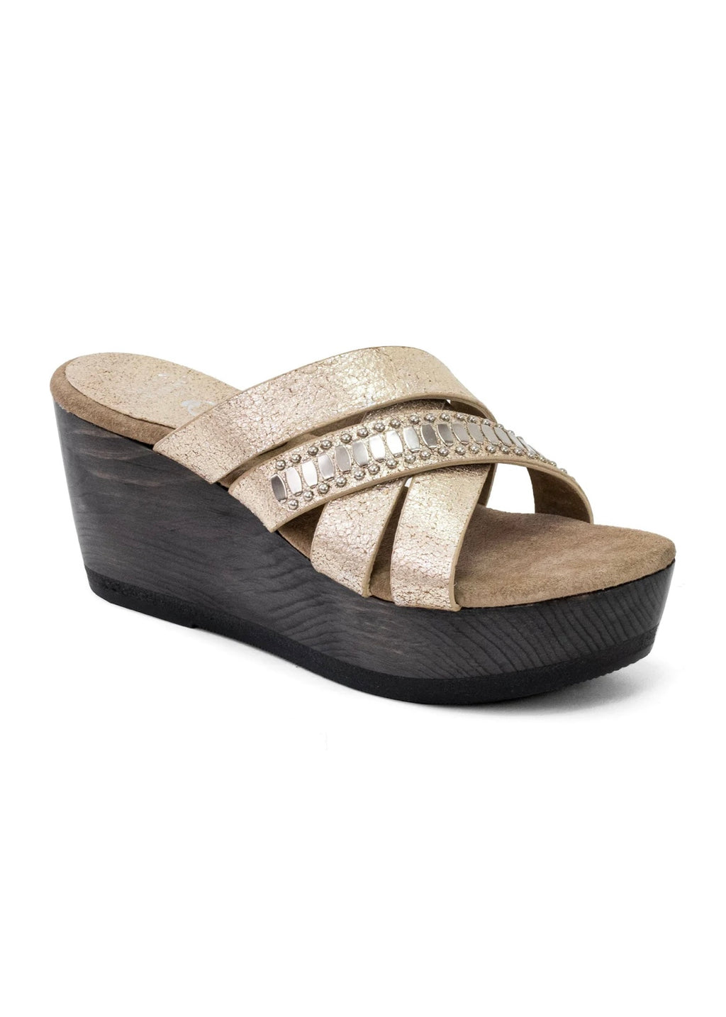 Calleen Cordero Shay Wedge White Gold Sheen TRISH